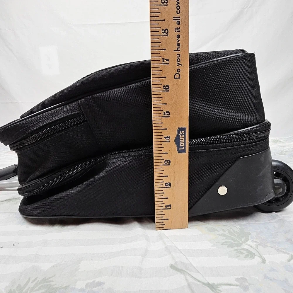 Protege Black Rolling Travel Laptop Briefcase Wheeled Luggage Carry On Bag‎